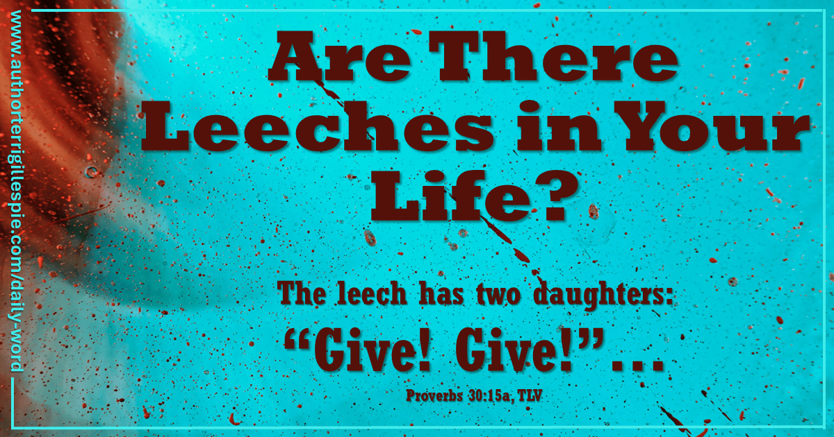 Daily Word Are There Leeches in Your Life? Proverbs 3015a Terri