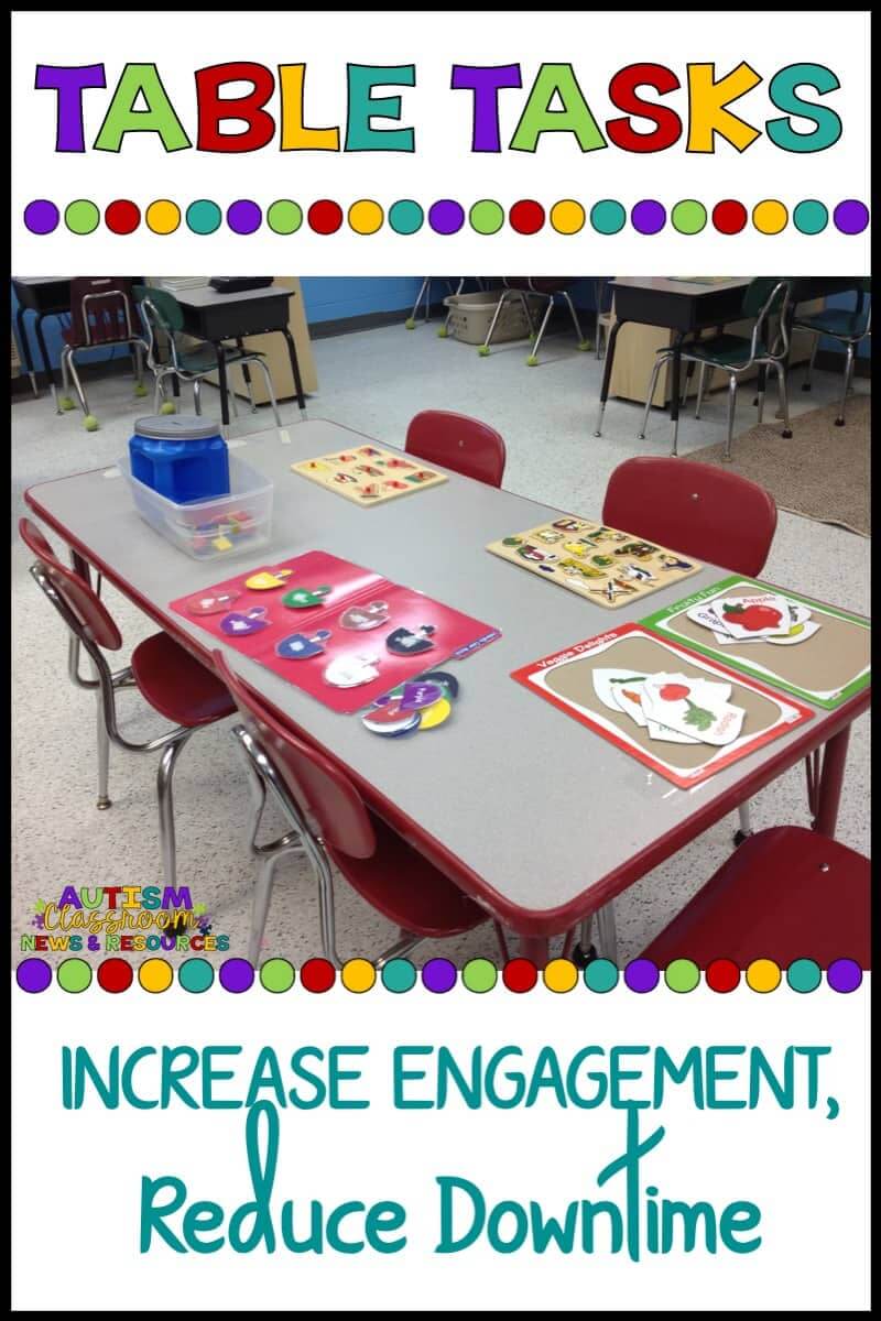 Table Tasks Increase Engagement at Waiting Times Autism Classroom
