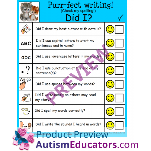 FREE Writer's Checklist for Young Writers