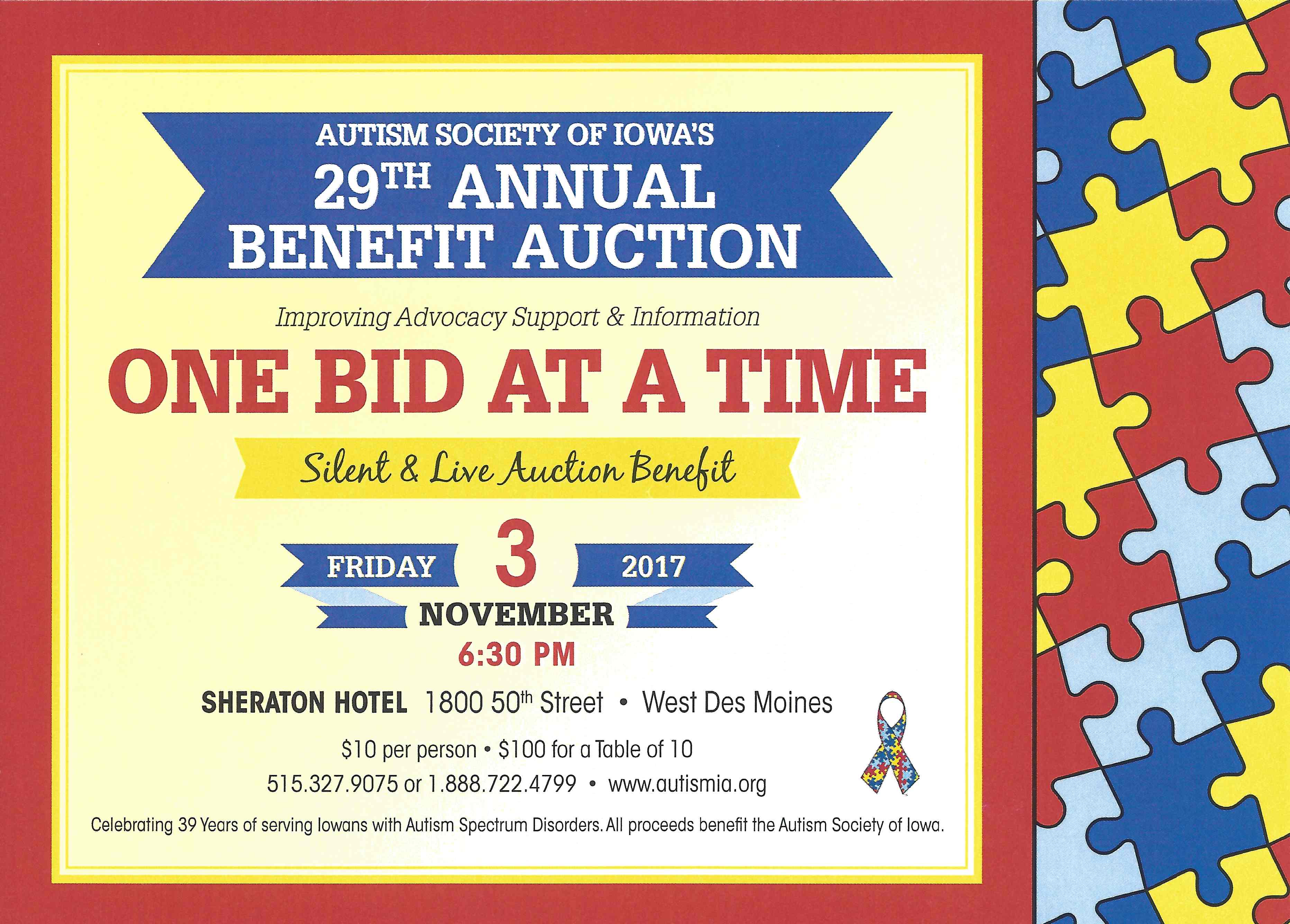 Autism Society of Iowa 29th Annual Silent and Live Auction Autism