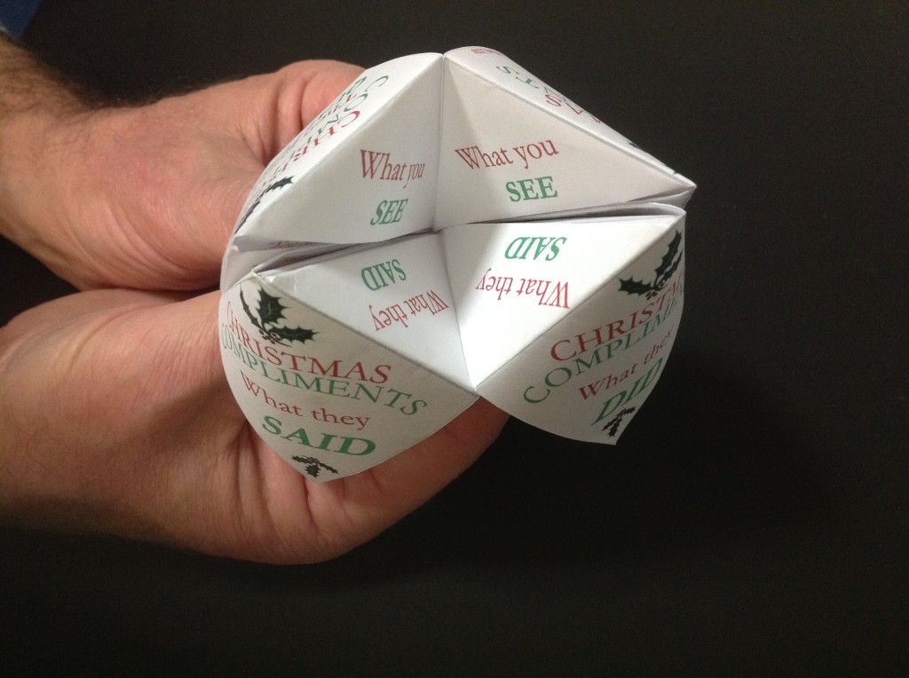 Christmas social skills paper fortune teller for kids with ASD (and