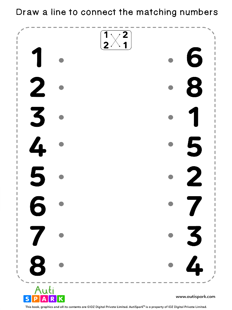match the numbers worksheet free matching 10 autispark