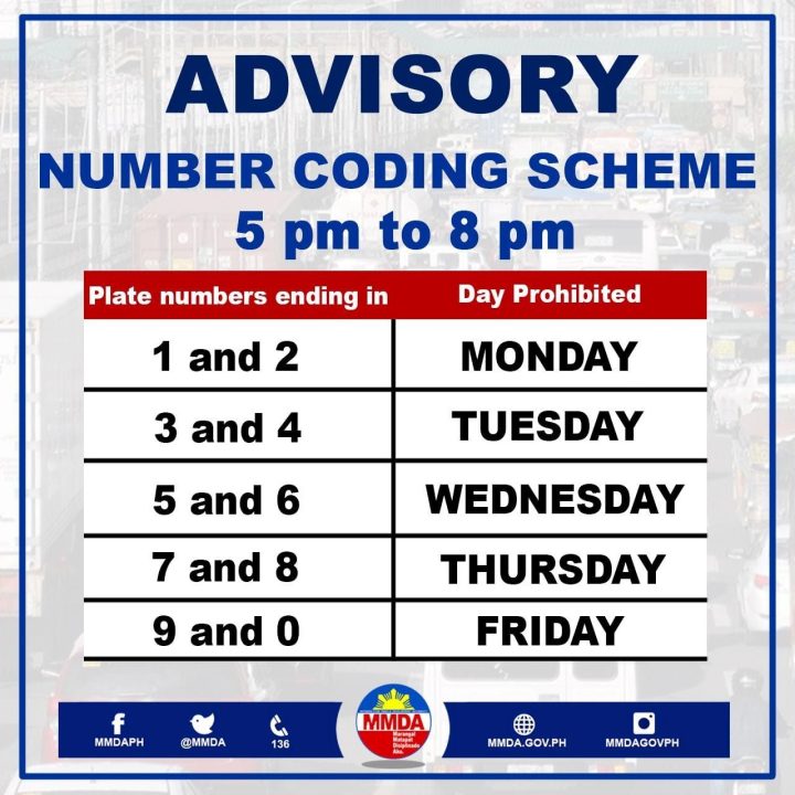 Number Coding Window Hours Quezon City Templates Sample Printables