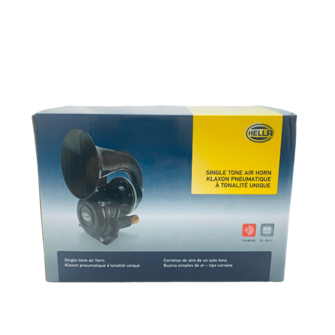 HELLA 12V & 24V Dual Voltage Single Tone Air Horn 3PA 013 410 011