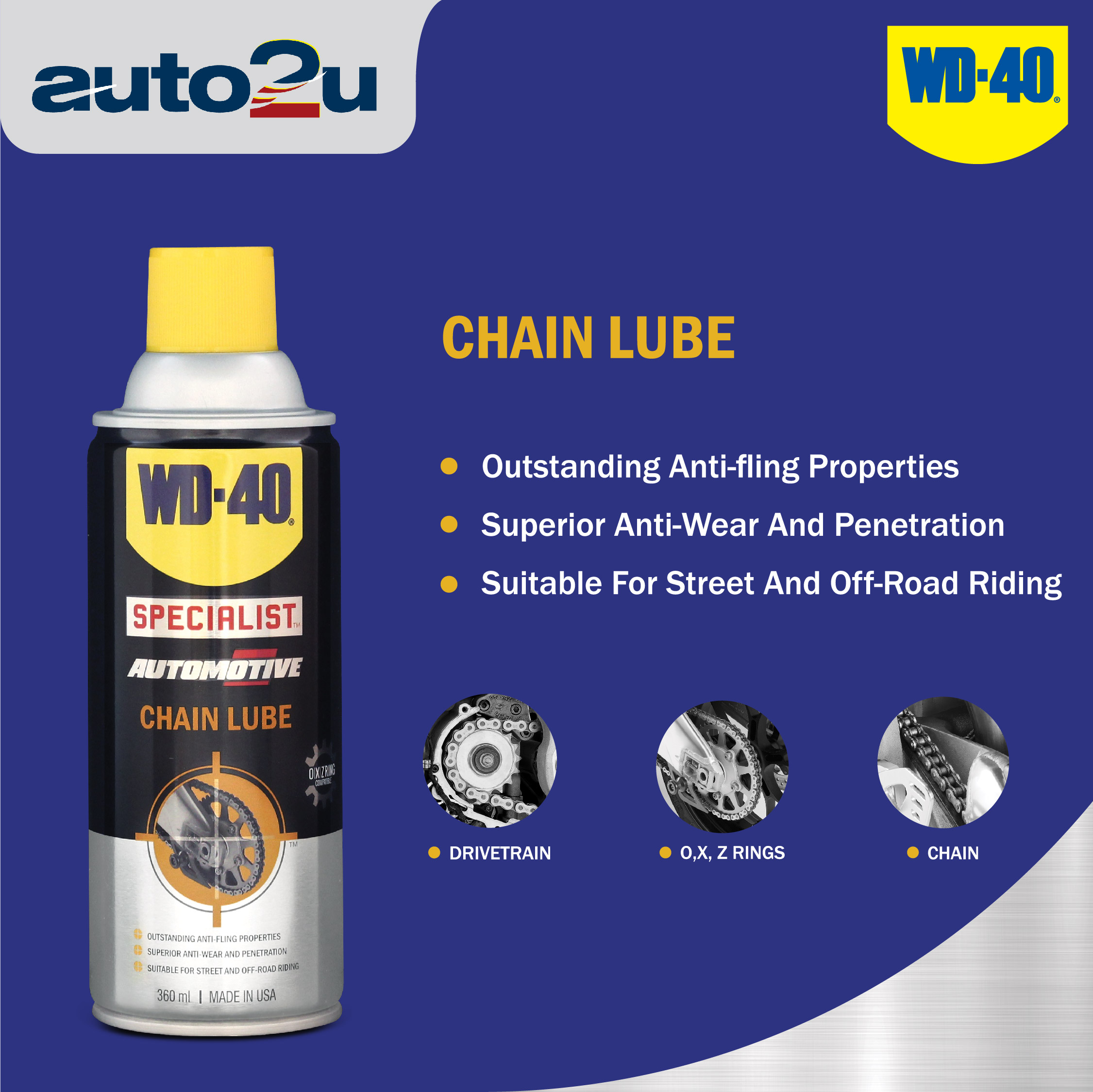WD40 Specialist Automotive Product Chain Lube (360ml) auto2u
