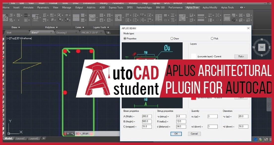 APlus architectural plugin for AutoCAD AutoCAD Student
