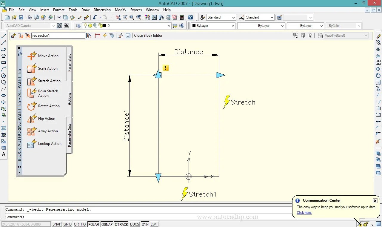 Make tutorial rectangular section dynamic block in AutoCAD AutoCAD Tips