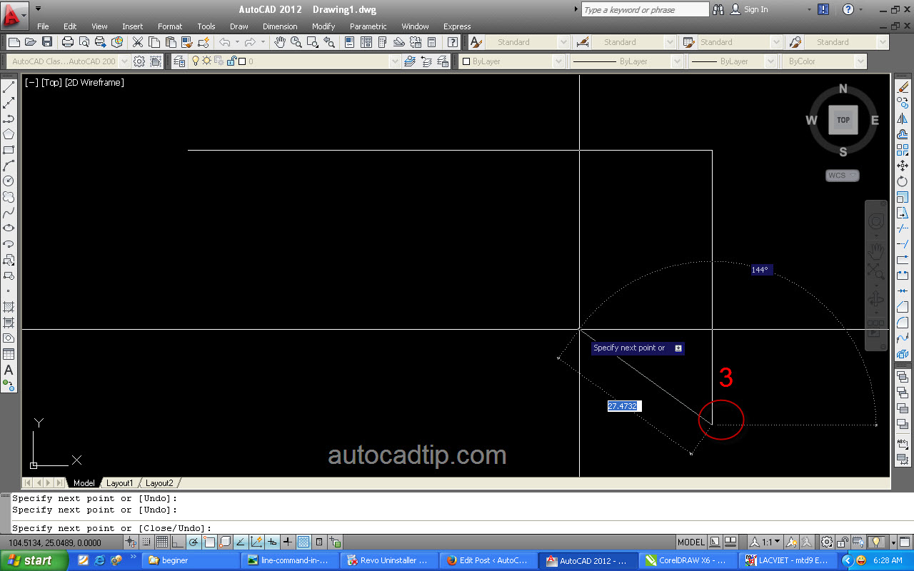 Line command in AutoCAD pick 3 AutoCAD Tip