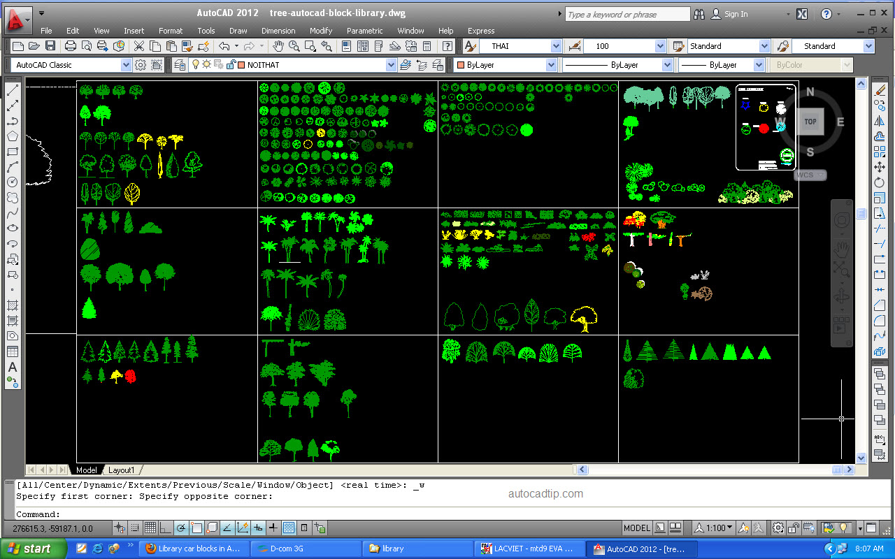 Tree AutoCAD block library