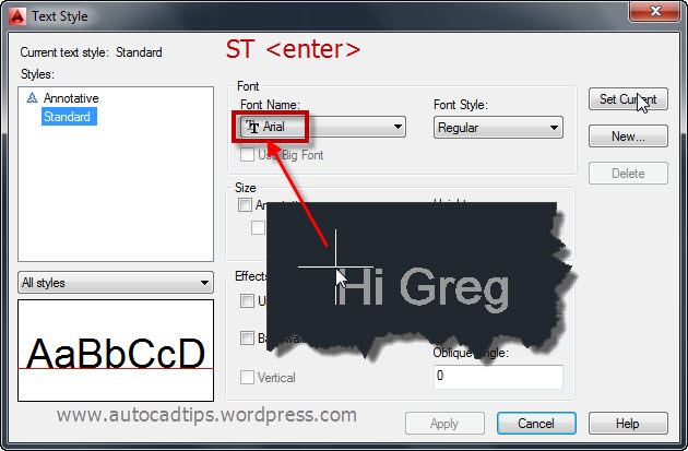 Change the “Standard” Font in AutoCAD Template AutoCAD Tips Change the “Standard” Font in AutoCAD Template AutoCAD Tips