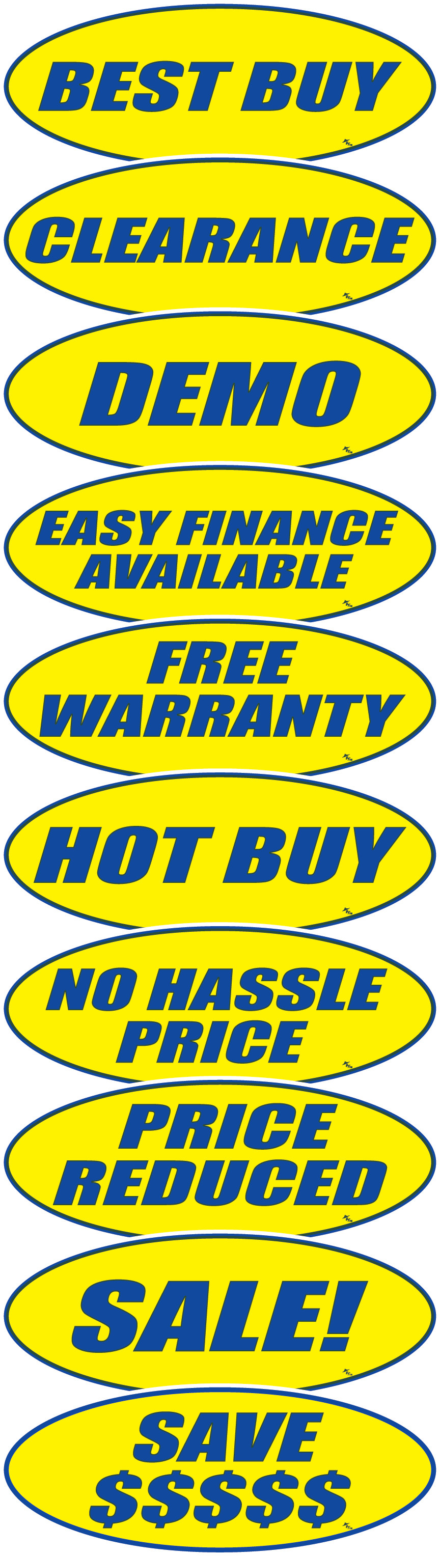 VT™ Vinyl Highlights Oval Slogans Auto Dealer Designs