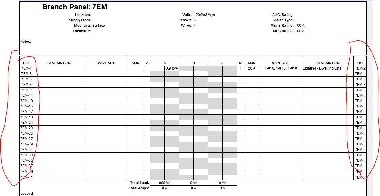 42 Circuit Panel Schedule Template