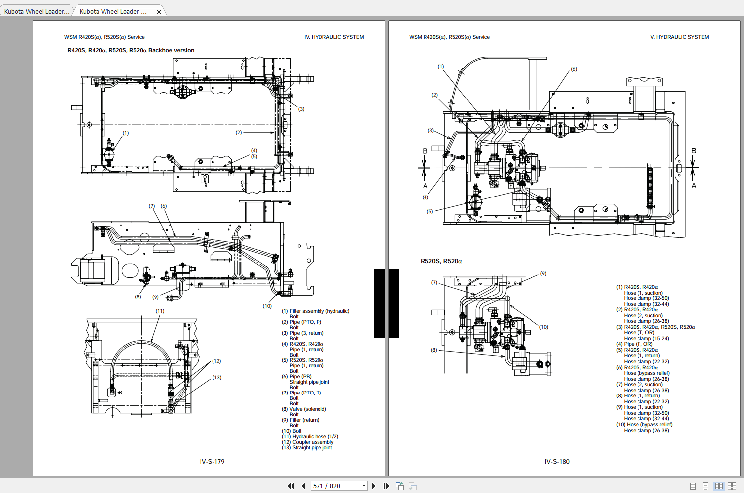 Kubota Wheel Loader R420a R420S R520a R520S Workshop Manual EN