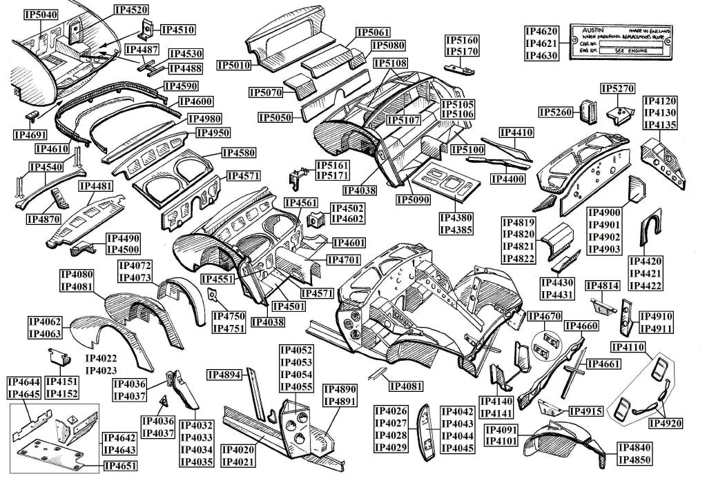 Austin Healey Inner Body Panels Autofarm Ltd Online Store