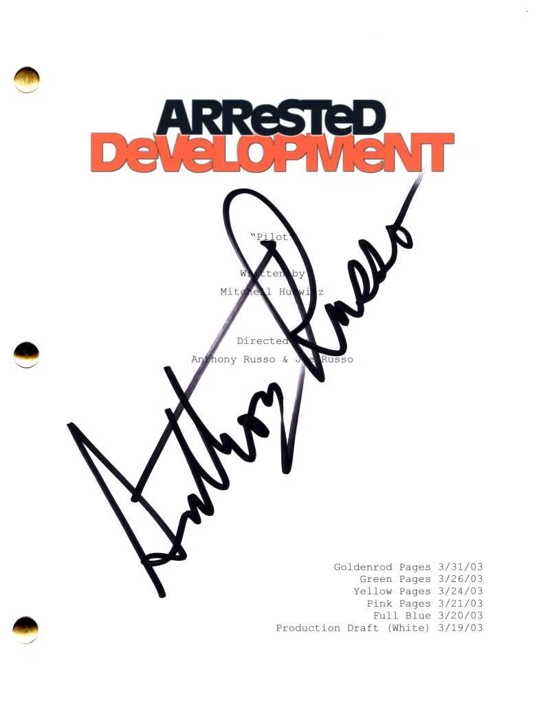 Anthony Russo Signed Autograph Arrested Development Full Pilot Script