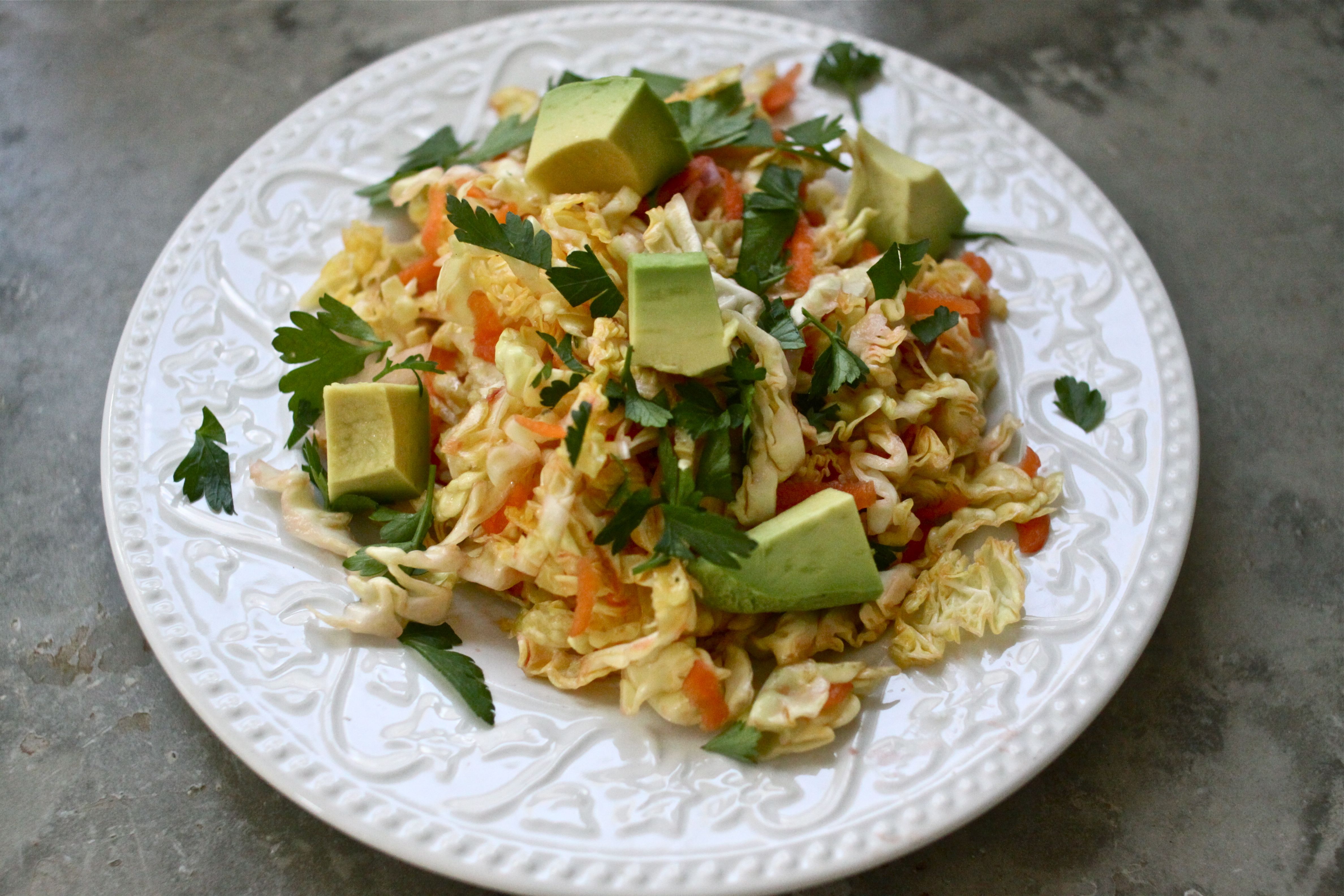 Cabbage and Avocado Salad with Blood Orange Vinaigrette AutoimmunePaleo