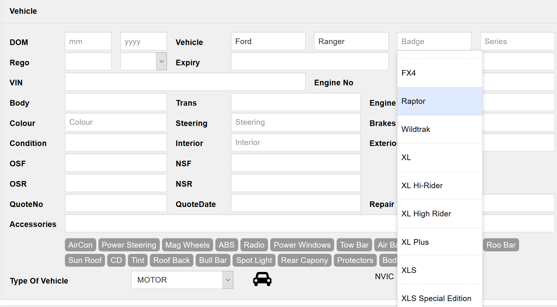 Make & Model list update Autointegrity