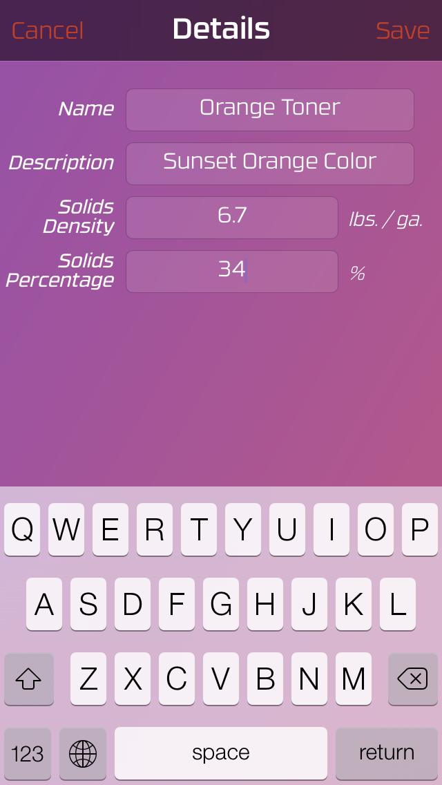 Coating Weight Calculator iOS App for Manufacturing