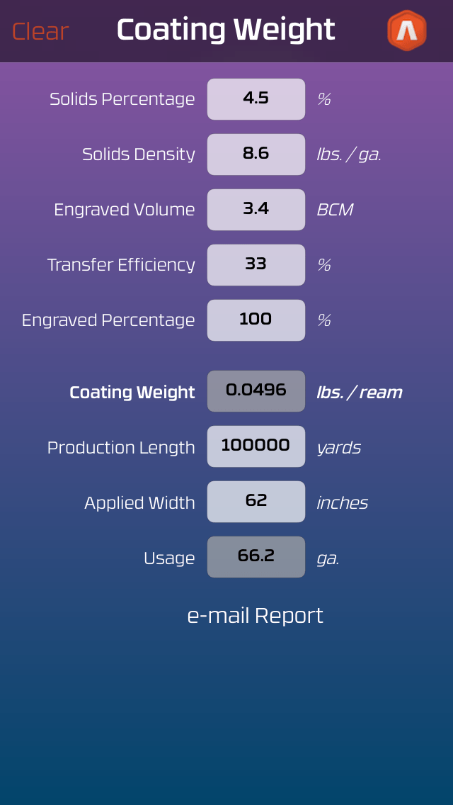 Coating Weight iOS App for Printing Presses & Converters