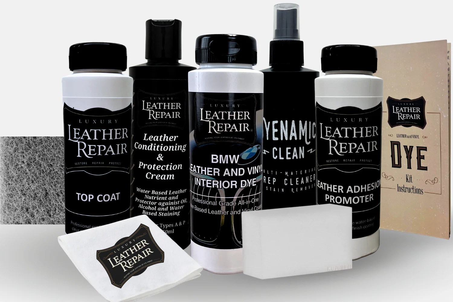 BMW Leather and Vinyl Interior Dye Kit for Color Changes with BMW So Auto Leather Dye