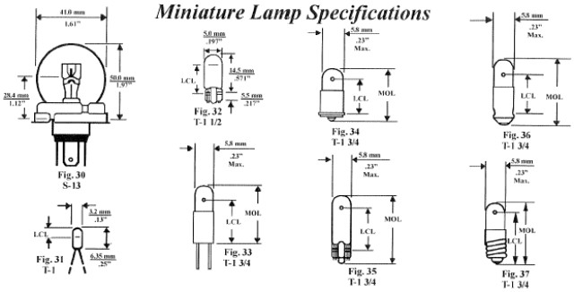 Automotive Car Replacement Visual Light Bulb Finder Specifications