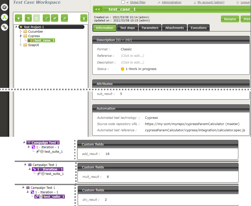 Cypress Squash AUTOM and Squash DEVOPS documentation