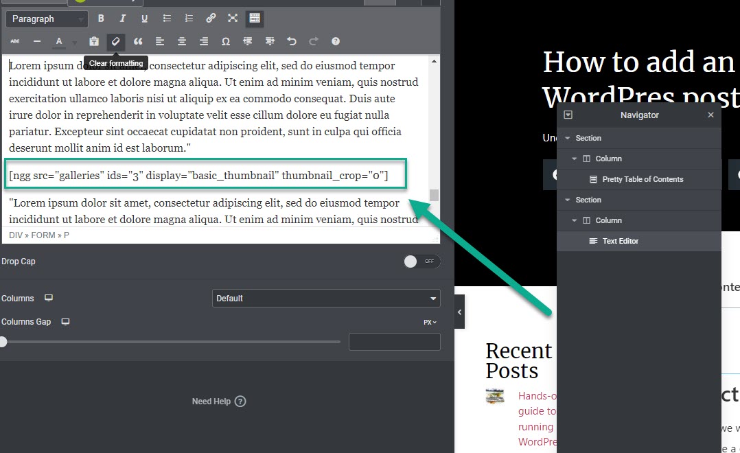 Add an Image Gallery to WordPress posts with a shortcode.