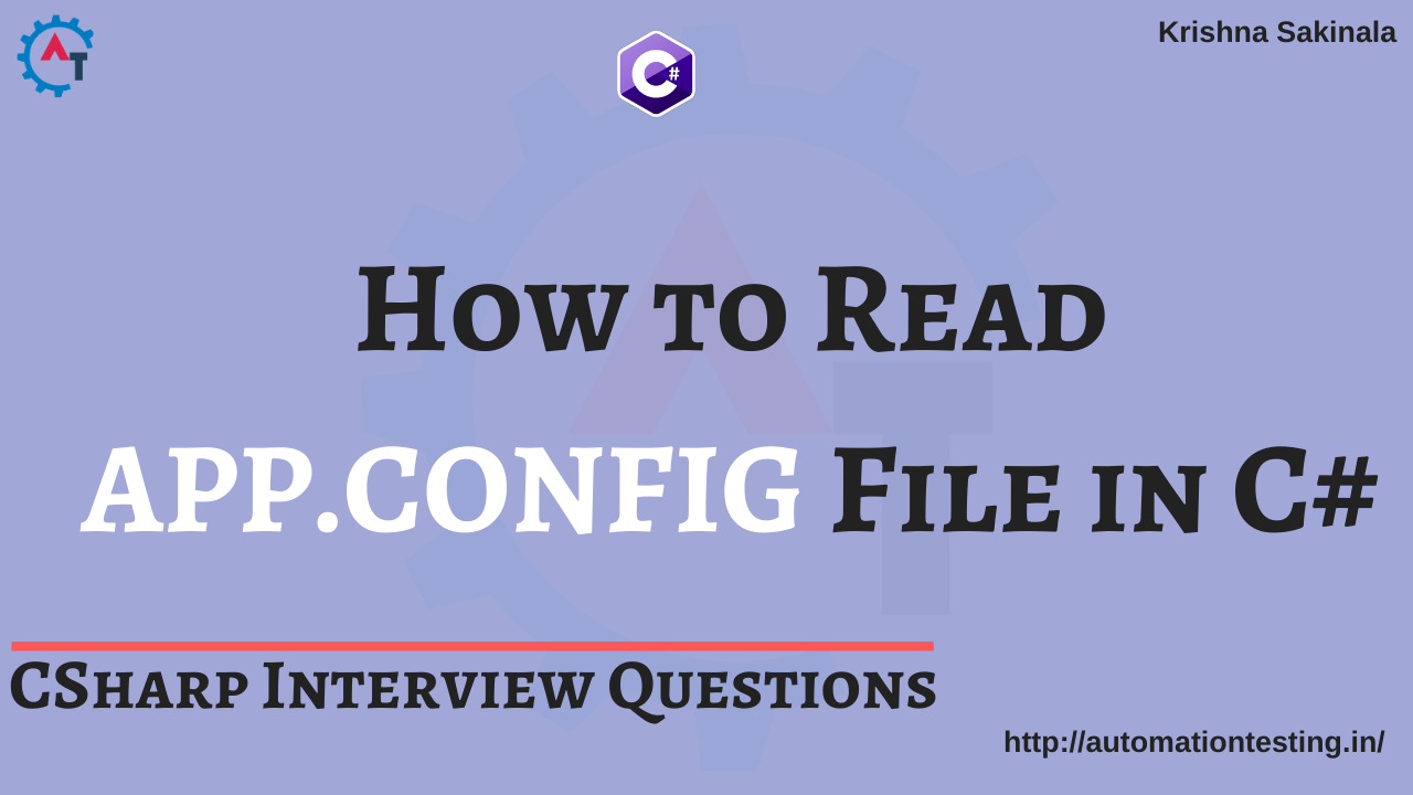 How to Read APP.CONFIG File in C