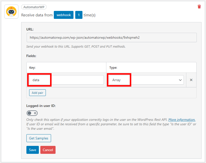 Nested fields AutomatorWP