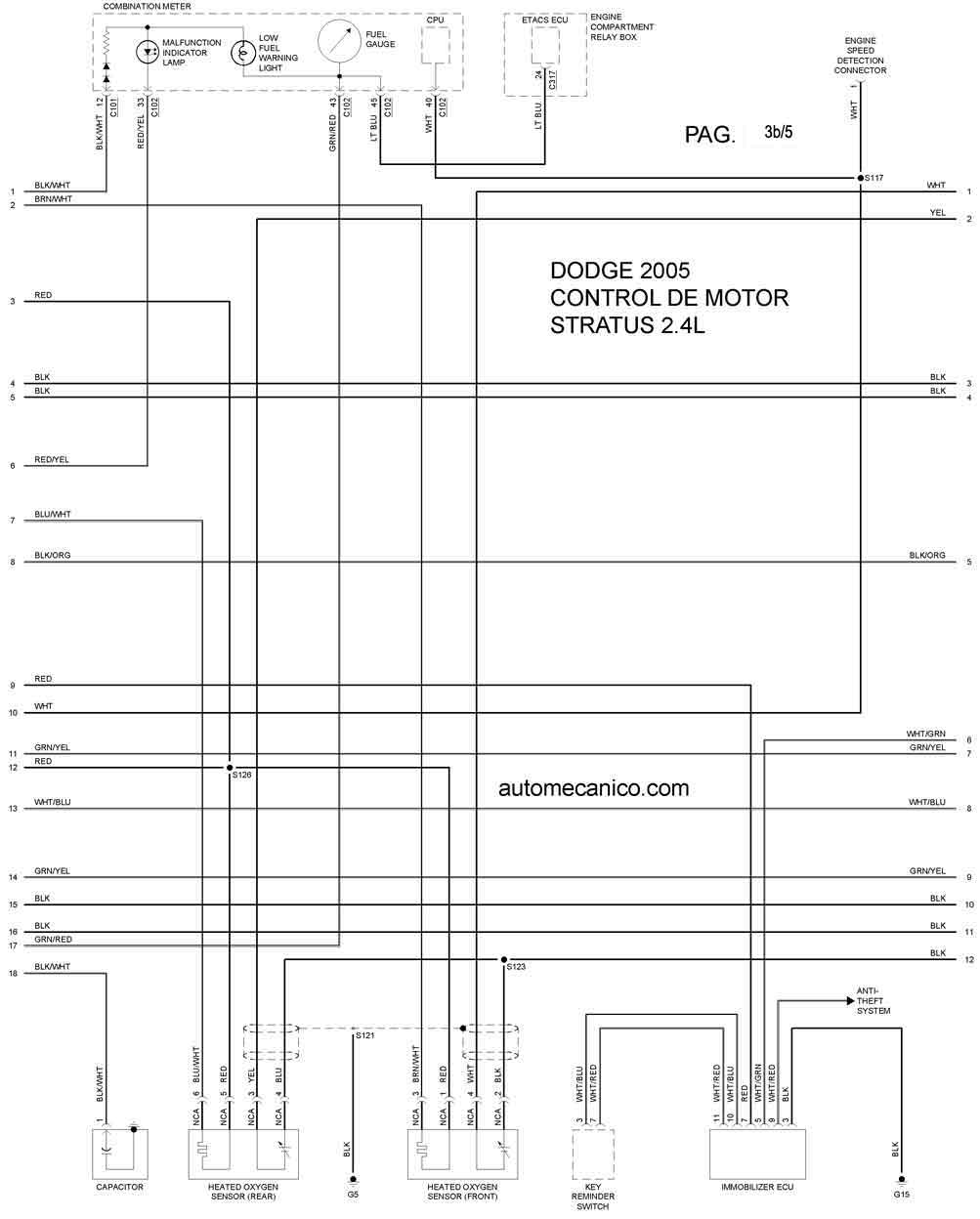DODGE STRATUS 2005 | Diagramas, esquemas, graphics