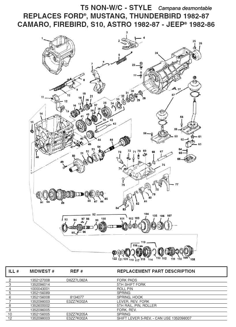 Chevrolet - Caja de Velocidades Manual - Standard Transmission