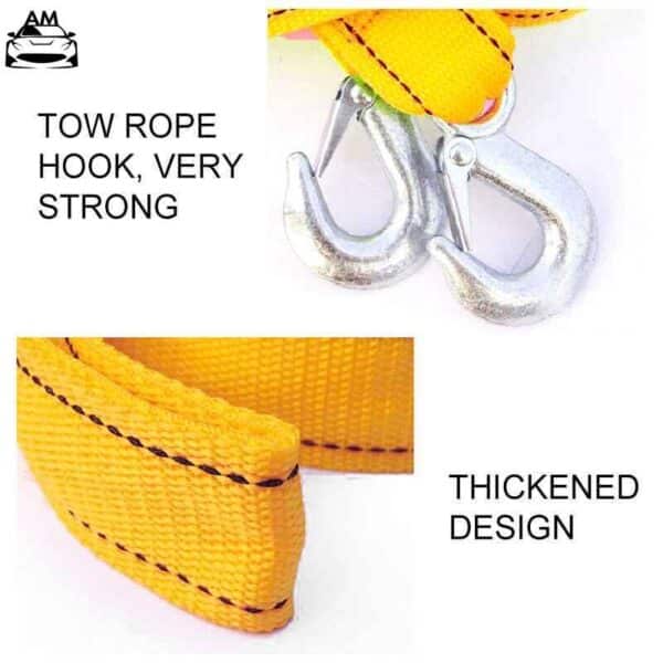 Car Tow Hook Strap Car Tow Rope Heavy Duty Cable With Hooks AutoMods