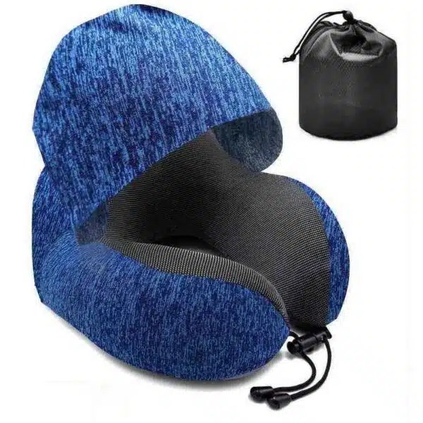 Travel Neck Pillow With Hood U Shaped Memory Cotton AutoMods