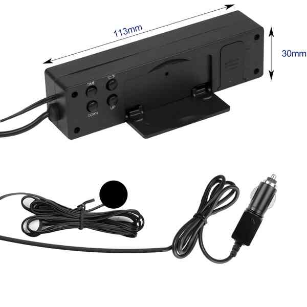 Solar Digital Clock For Car With Backlight 4 in 1 LCD Display - AutoMods