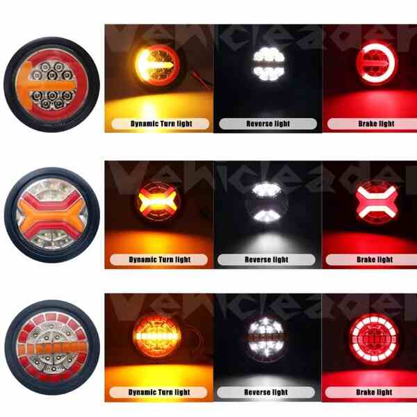 Led Tray Tail Lights Round Trailer Truck Van Taillight 2Pcs AutoMods