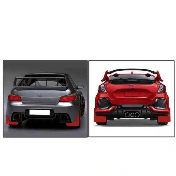 Rubber Mud Guards Car Truck Rubber Mud Flaps Red Sport - AutoMods