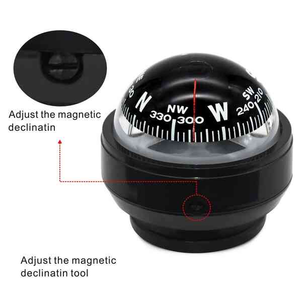 Auto Dashboard Compass HD Black Car Truck Mini Ball Compass AutoMods