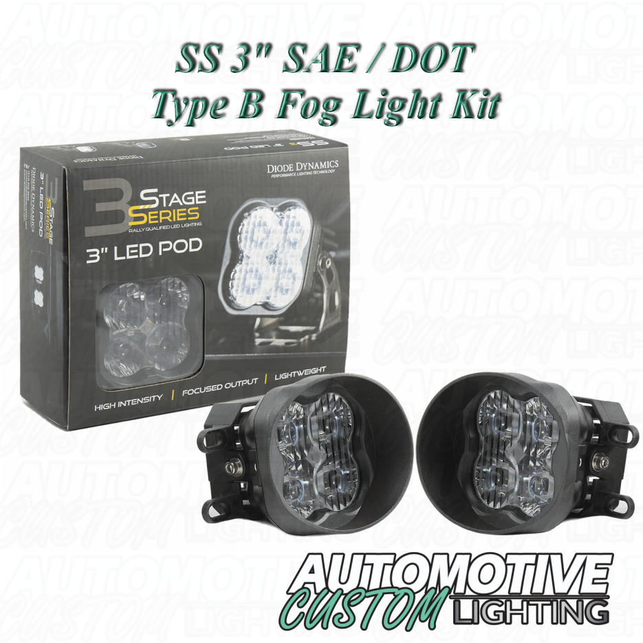 Stage Series 3″ SAE/DOT Type B Fog Light Kit Automotive Custom Lighting