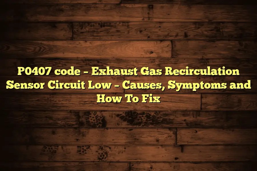 P0122 code – Throttle Position Sensor Circuit Low – Meaning, Causes