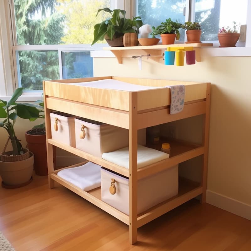 Montessori Changing Table Stand Up for Simpler Diaper Changes