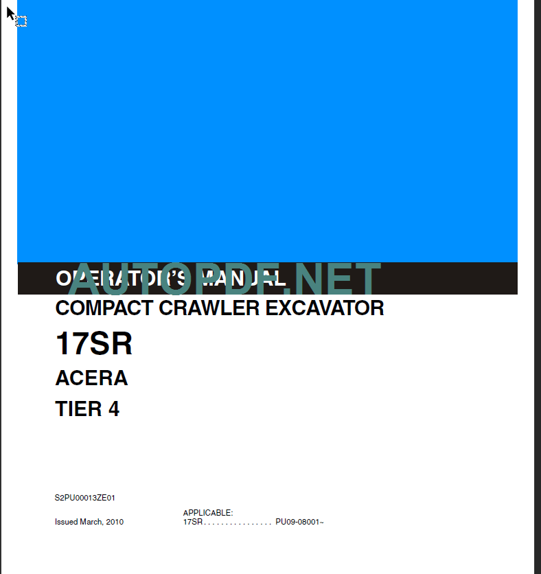 17SR ACERA TIER 4 OPERATOR'S MANUAL AutoPdf