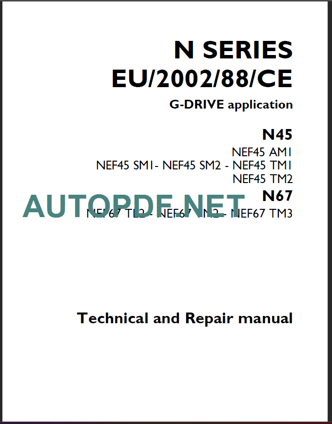 N SERIES N45-N67 REPAIR MANUAL - AutoPdf