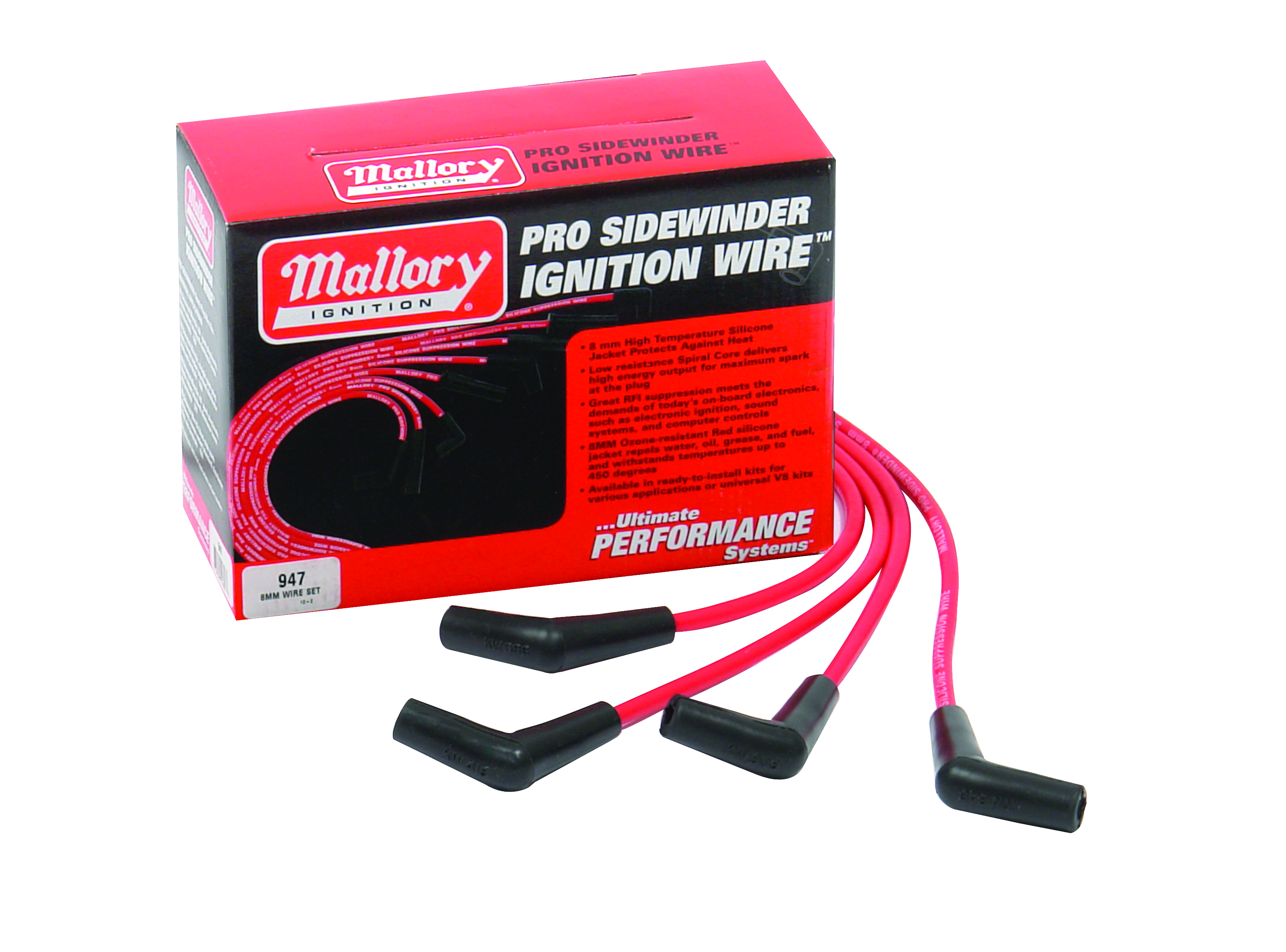 Mallory Ignition 947 Pro Sidewinder Spark Plug Wire Kit 8mm Autoplicity