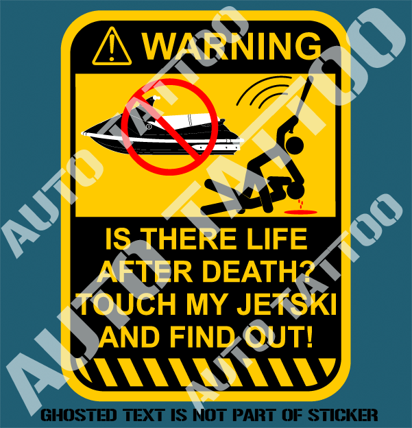 JET SKI WARNING STICKER Auto Tattoo Grafix