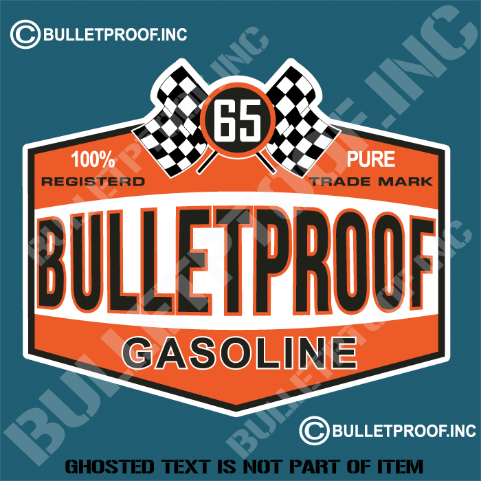 BULLETPROOF GAS DECAL Auto Tattoo Grafix