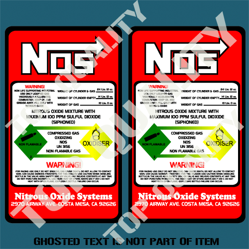 NOS BOTTLE X2 STICKERS Auto Tattoo Grafix