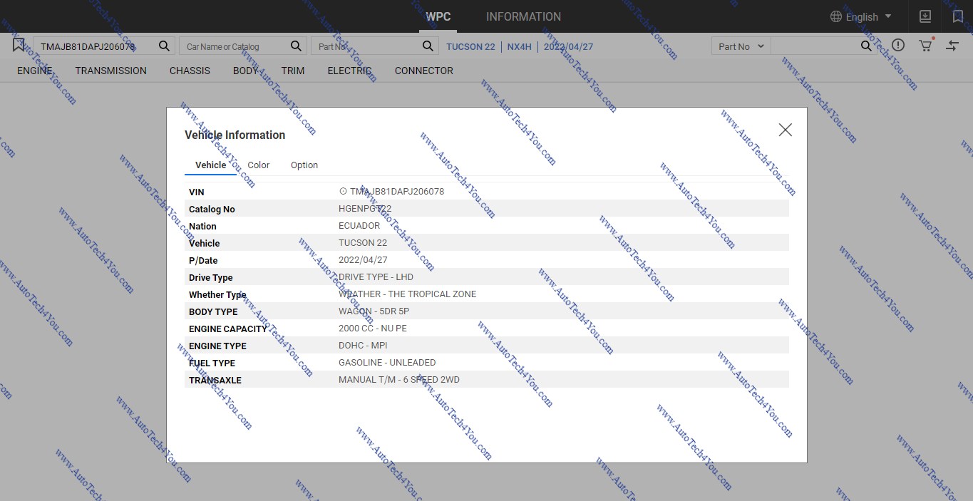 AUTOTECH4YOU Hyundai and Kia Mobis WPC 2024 Online parts Catalog