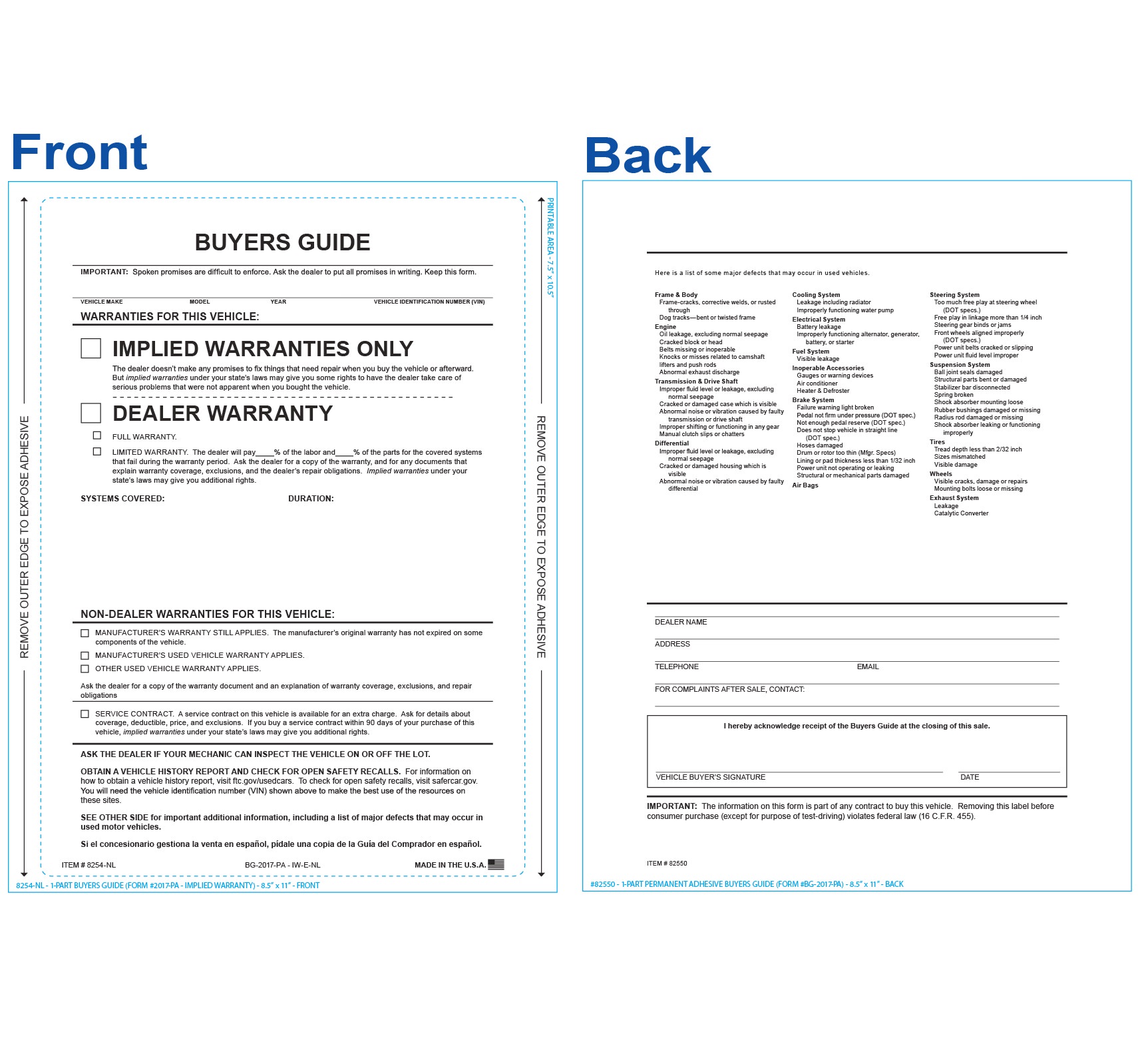 Federal Buyers Guide Laser Form Auto Tech & Niles Marketing LLC