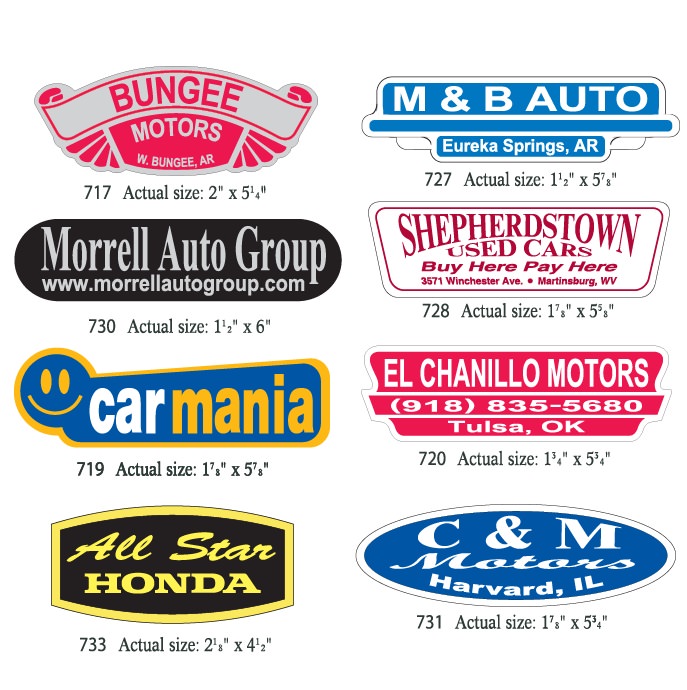 Standard Dealer Decals Auto Tech & Niles Marketing LLC