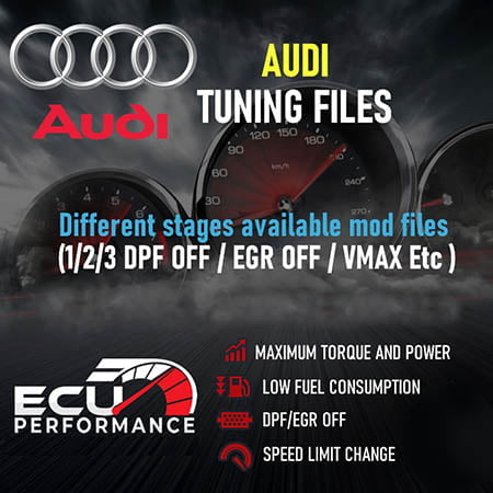 Audi ECU Tuning Files Remapping Map Pack: Stage 1, 2, EGR off, etc